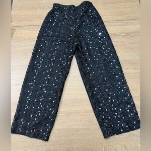 Elegant Black Sequin Women's Pants